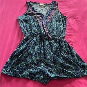 Peacock colored cute romper sleveless